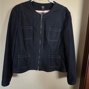 Worthington Dark Denim Work to Weekend Jacket denim zip jean jacket LIKE NEW